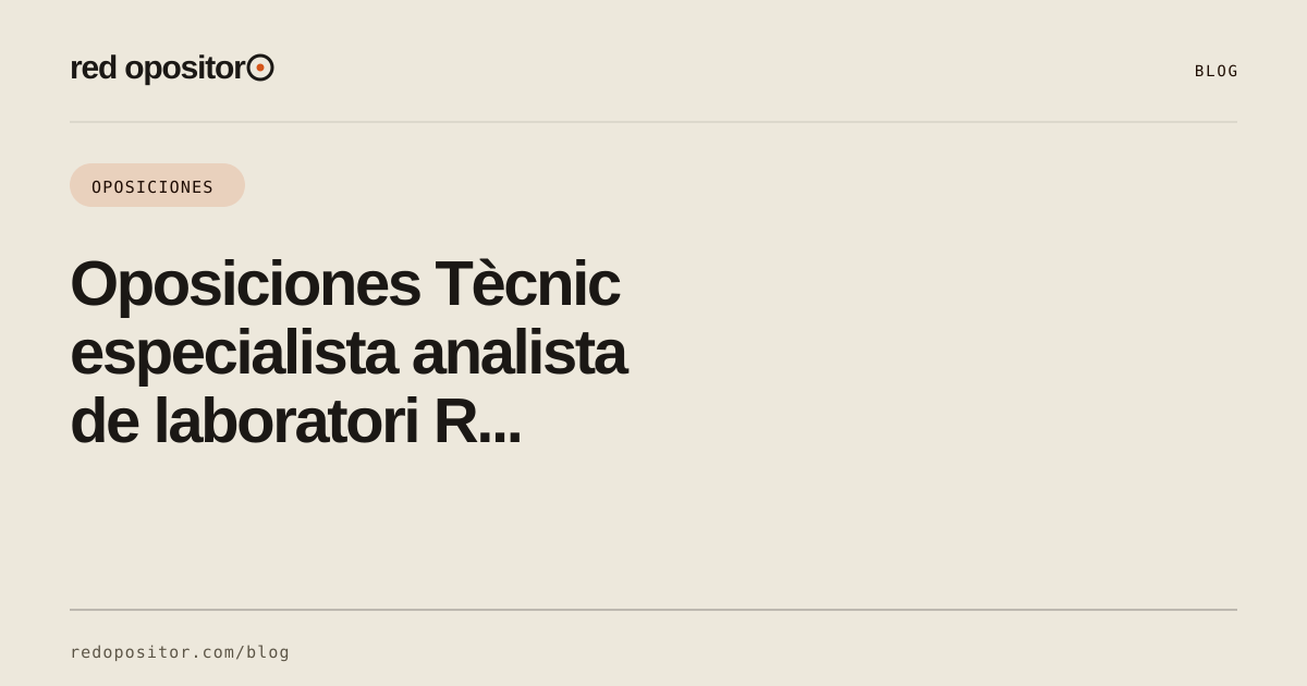 Oposiciones Tècnic especialista analista de laboratori Reus 2026