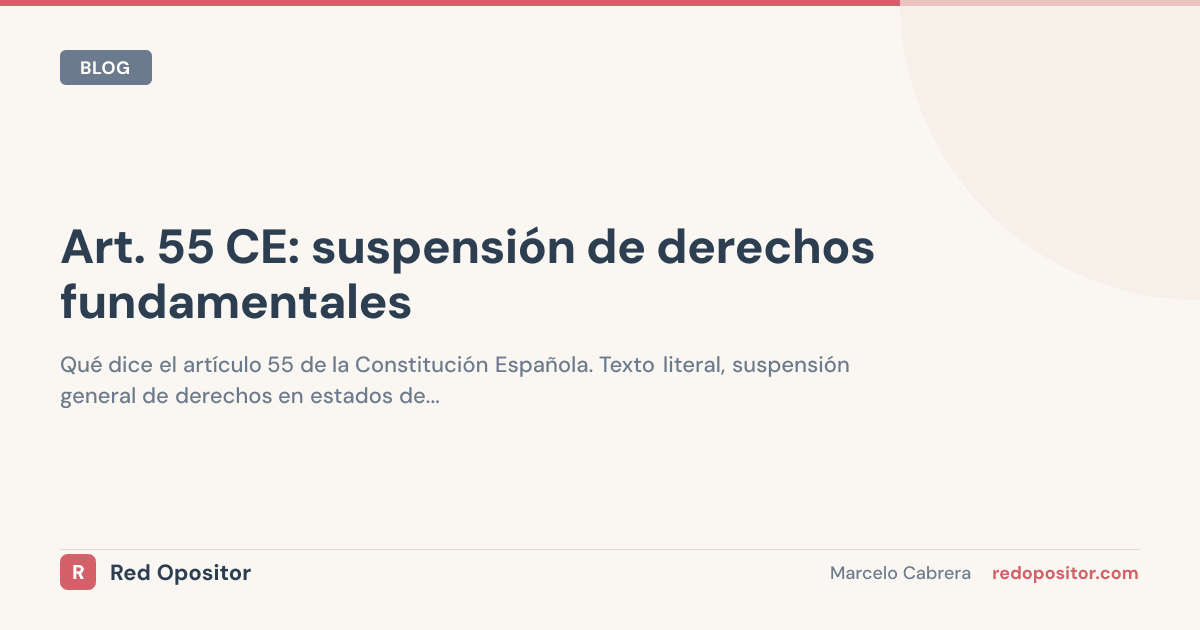Artículo 55 CE: ¿en alarma se suspenden derechos? (trampa)