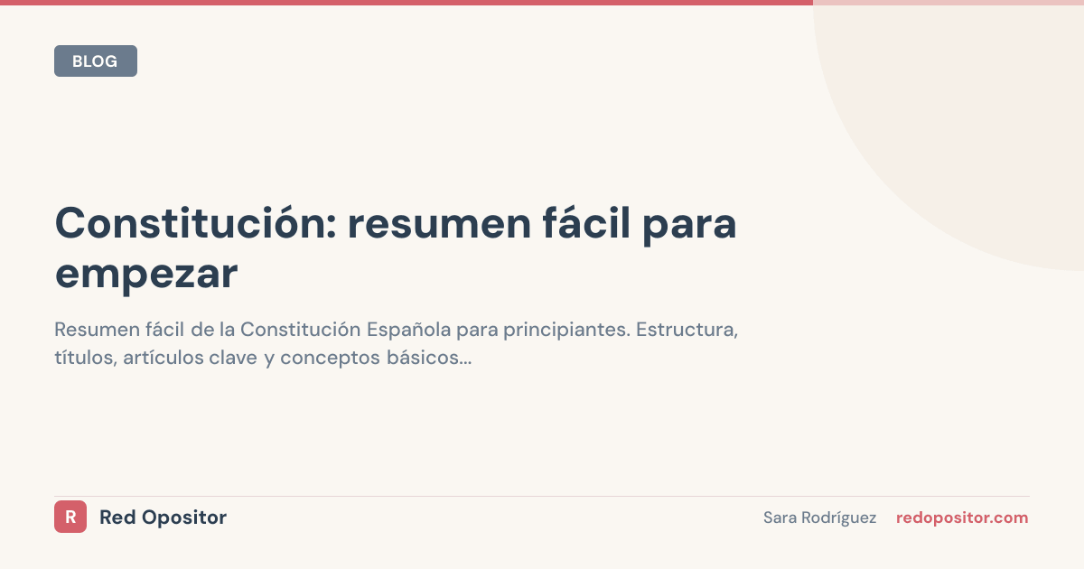 Constitución: resumen fácil para empezar