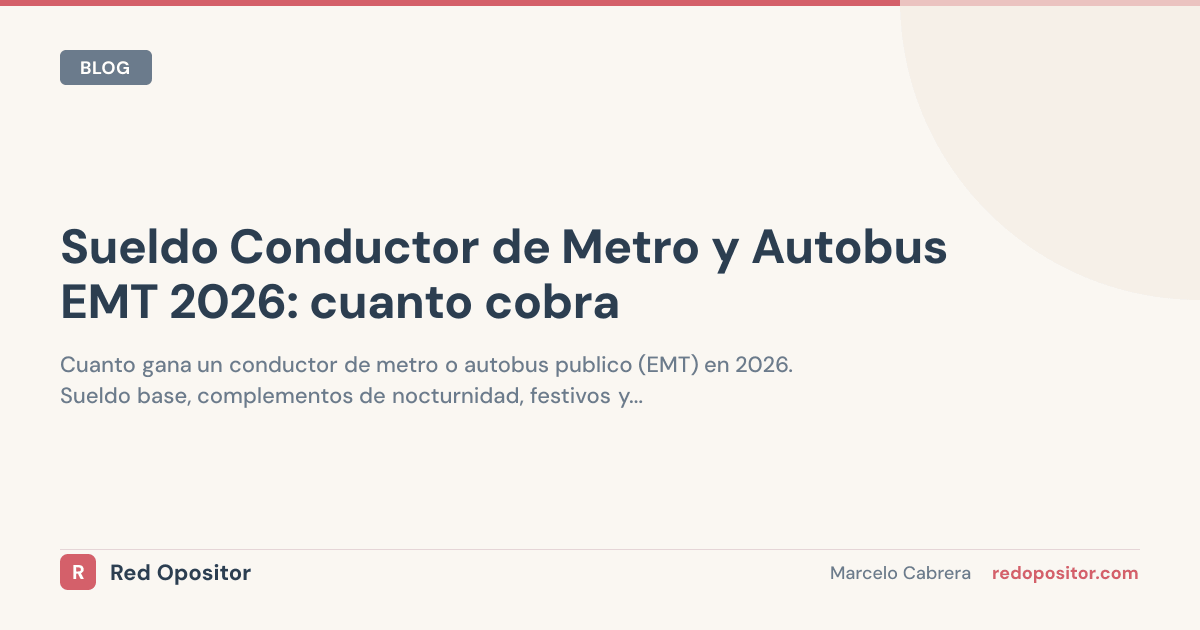 Sueldo conductor Metro Madrid 2026: 2.000€ (vs EMT 1.800€)