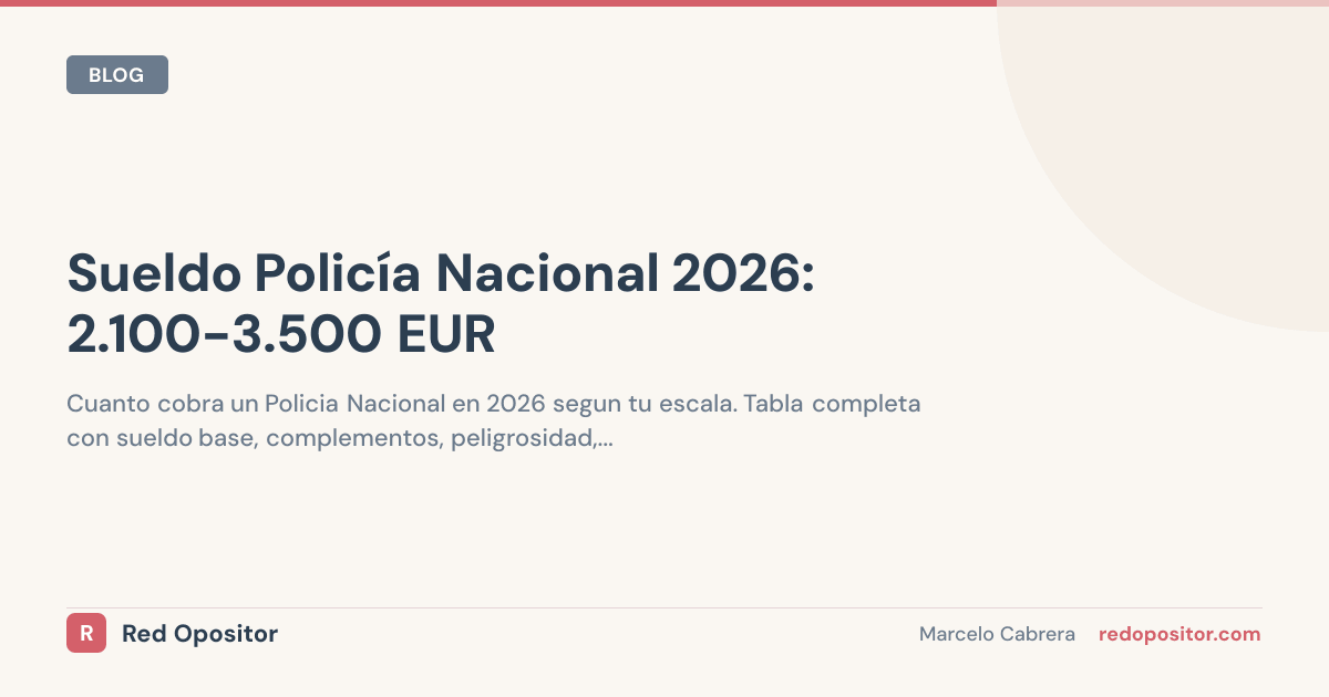 Sueldo Policía Nacional 2026: 1.600€-3.500€ netos por escala