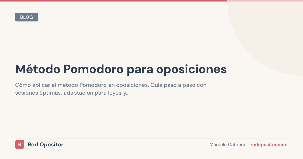 Método Pomodoro para oposiciones